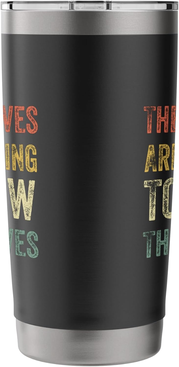 Retro Yard Work Landscape Lawn Care Worker Funny Leaf Blower Stainless Steel Insulated Tumbler