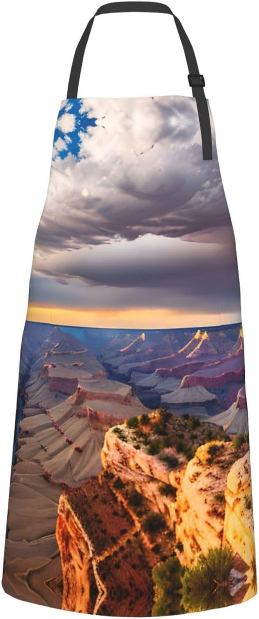 Beauty Grand Canyon 1 print Waterproof chef's apron with pocket apron for kitchen cooking baking barbecue and gardening