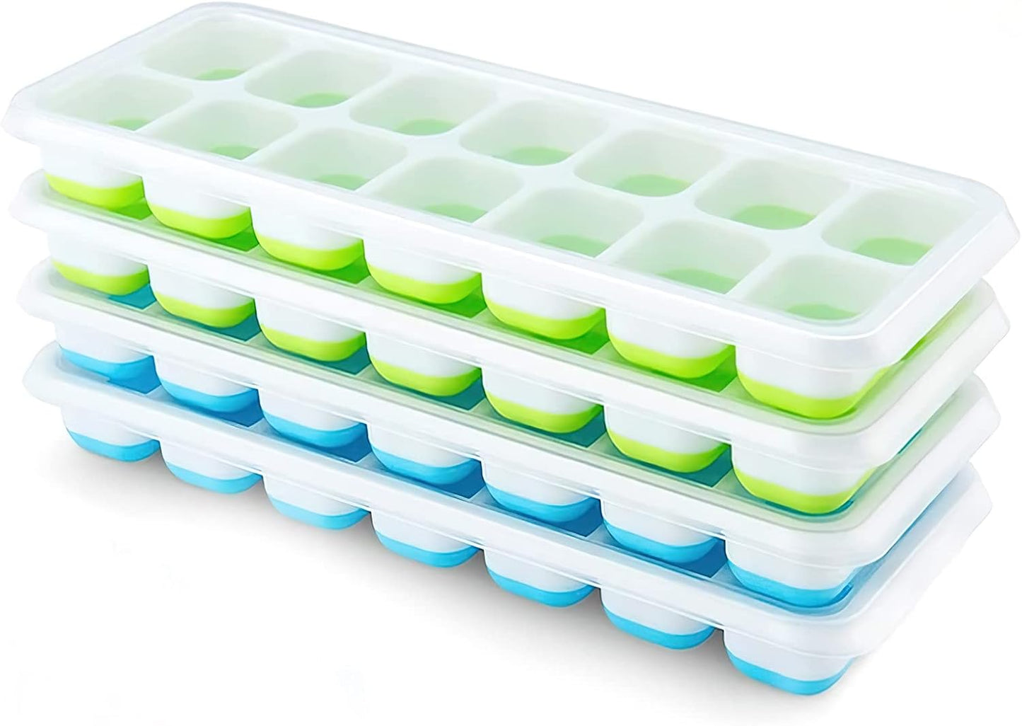 Ice Cube Trays 4 Pack, Airabc Silicone with Removable Lid, Easy-Releas