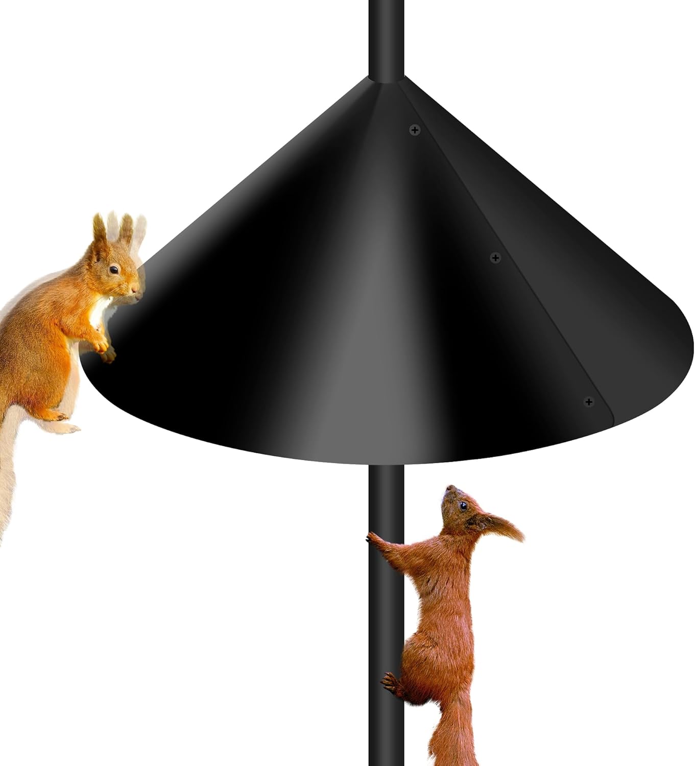 Wide Squirrel Baffle for Bird Feeder Pole, Outdoor Pole Mount Stopper & Guard,Squirrel Proof Cone (1 Pack, Black)