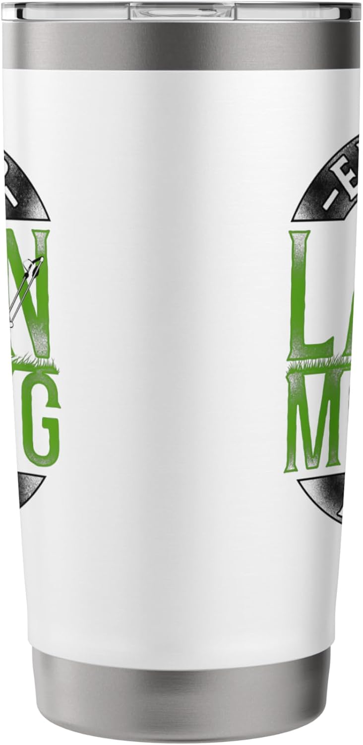 Lawn Mower Mowing Dad Father Landscaper Vintage Eat Sleep Stainless Steel Insulated Tumbler