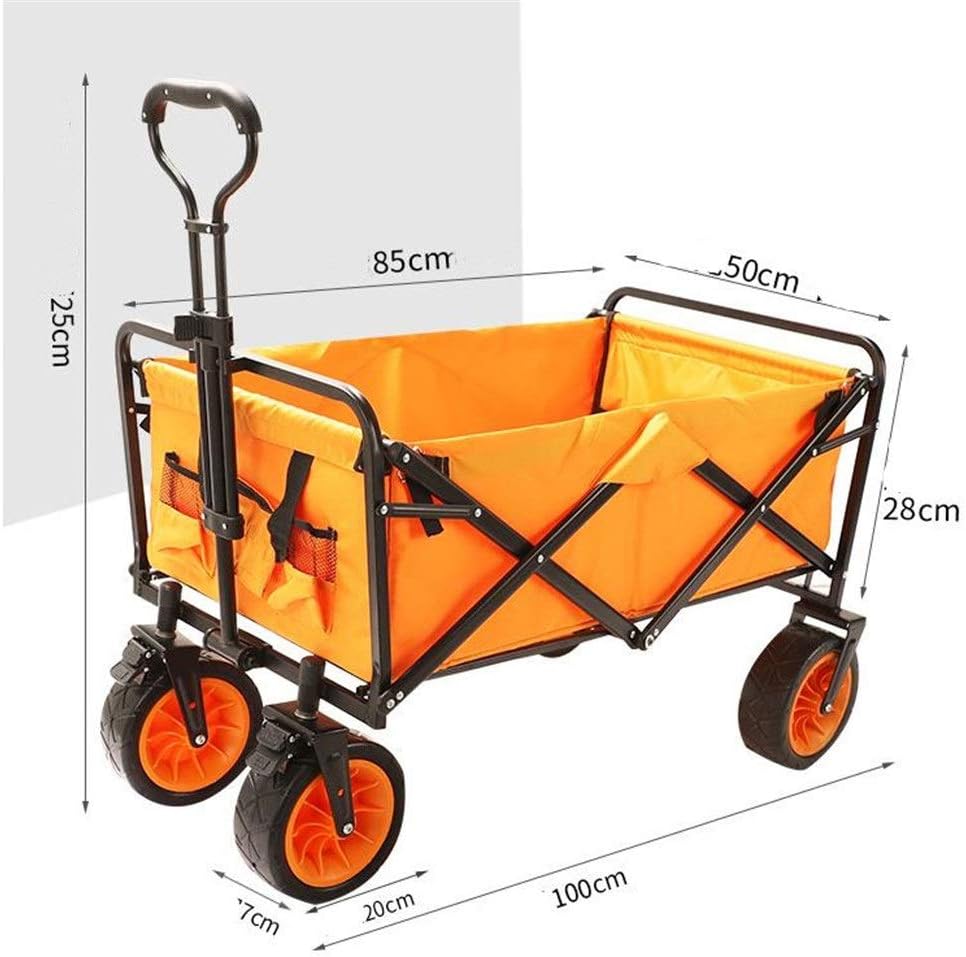 Outdoor Folding Trolley Folding Trolley Outdoor Shopping Cart 4 Wheels Camping Fishing Waterproof Fabric for Garden Gardening Camping
