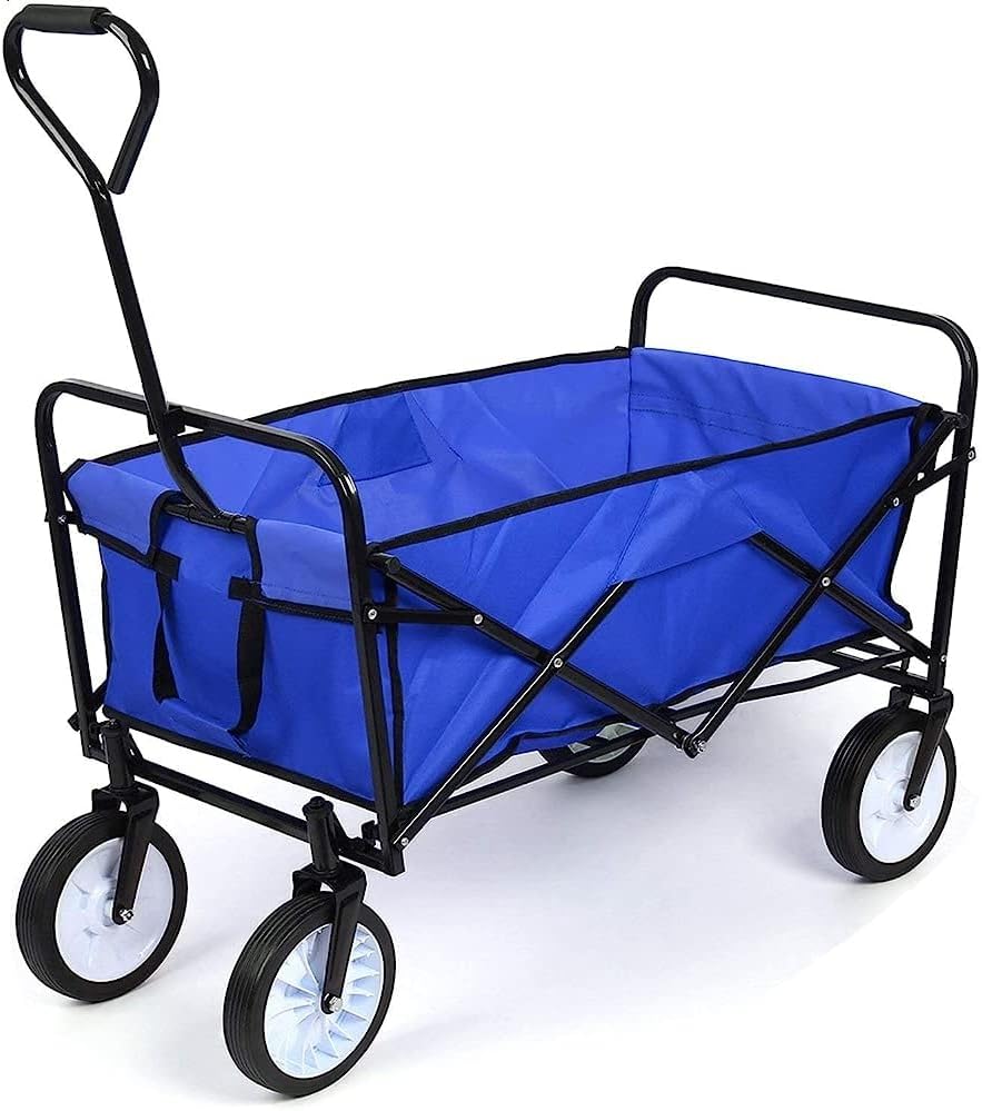 Trolleys, Garden Cart Trolley Foldable Pull Wagon Folding Trolley Camping Trolley on Wheels Heavy Duty Wagon Hand Cart Festival Trolley