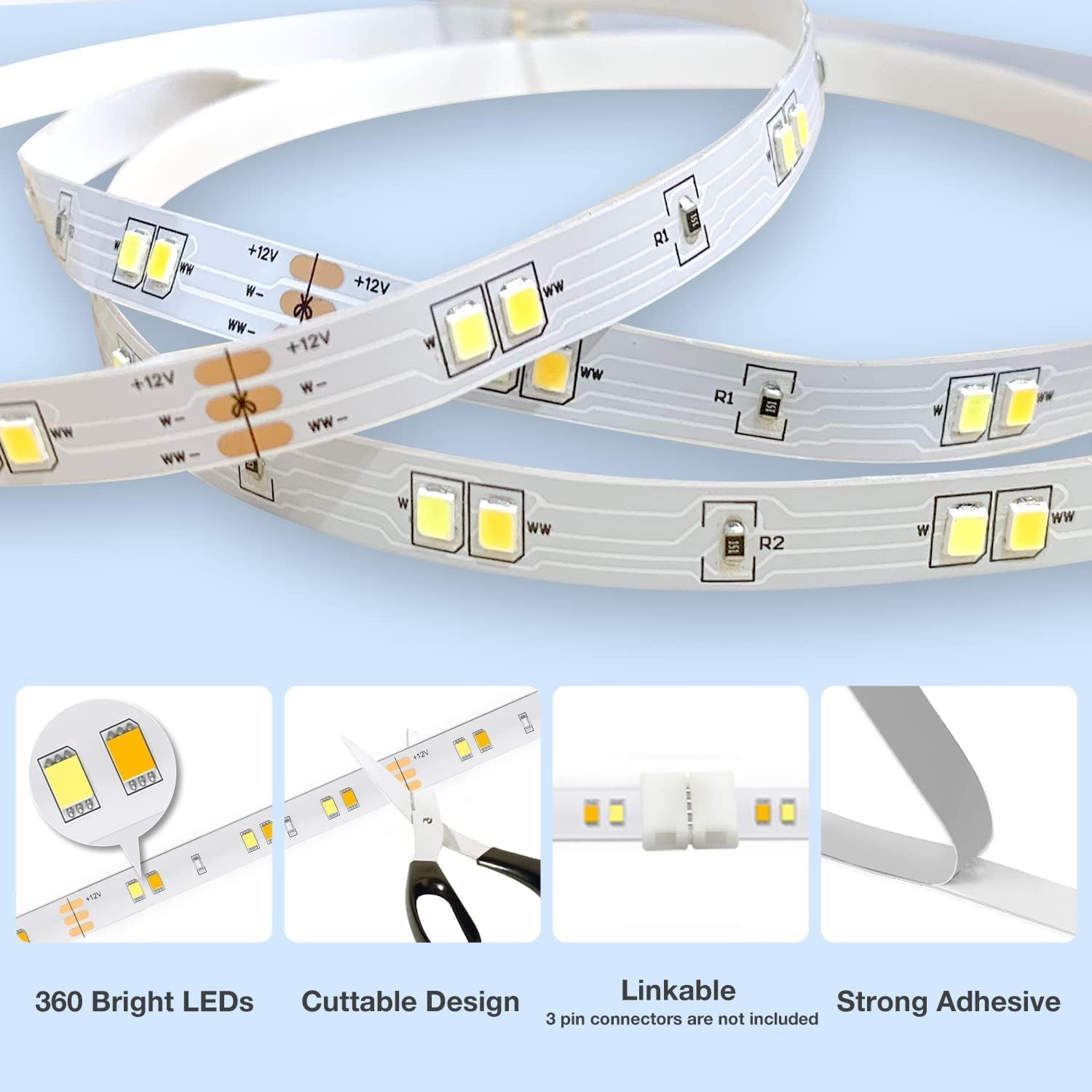 DAYBETTER Under Cabinet Lights, 6 PCS Under Cabinet Lighting with Remo