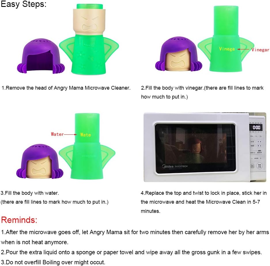 Angry Mama Microwave Oven Steam Cleaner, Angry Mom Microwave Cleaner, 