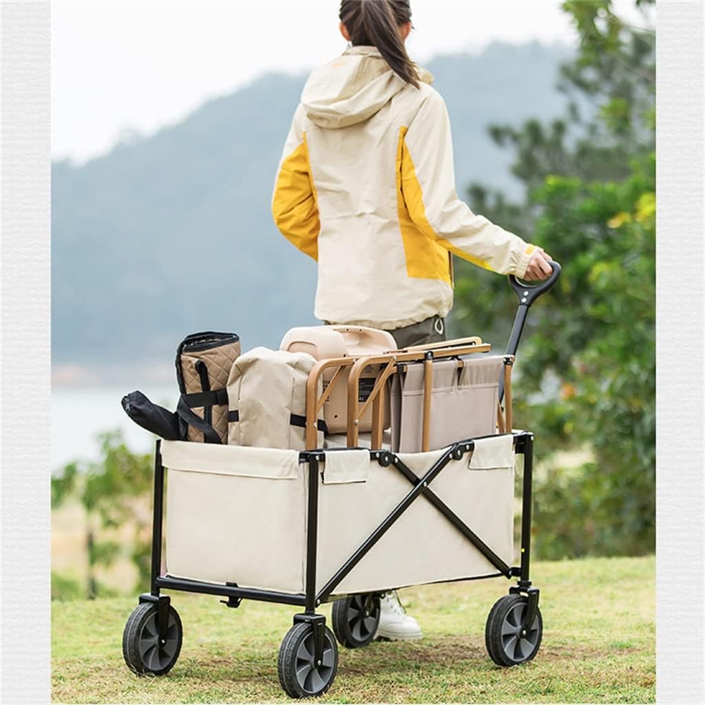 JSEIAJB Camping Cart 80L Folding Trolley Portable Ultralight Shopping 