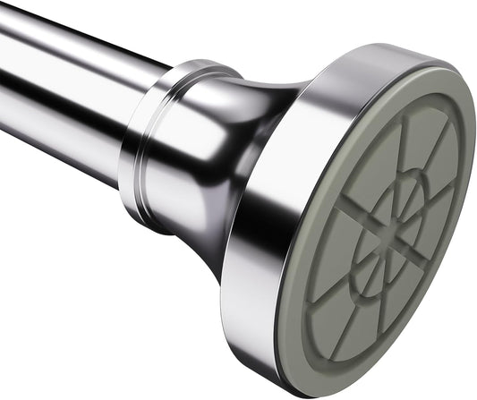 Shower Curtain Rod, 31-80 Inches Adjustable Tension Rod, 1-Inch Diameter Heavy Duty Rustproof Stainless Steel, No-Drill Spring Rod for Bathroom, Kitchen and Closet, Silver