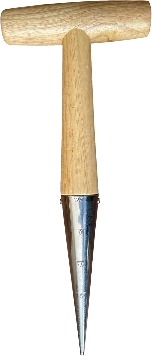 Garden Guru Steel Dibber Planter Tool for Planting Seeds & Bulbs - Hig
