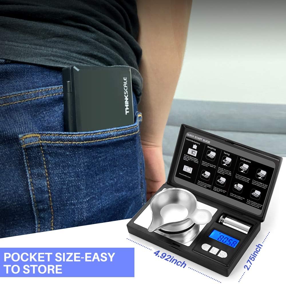 THINKSCALE Milligram Scale, 50g/0.001g Digital Jewelry Scale, Micro Gr