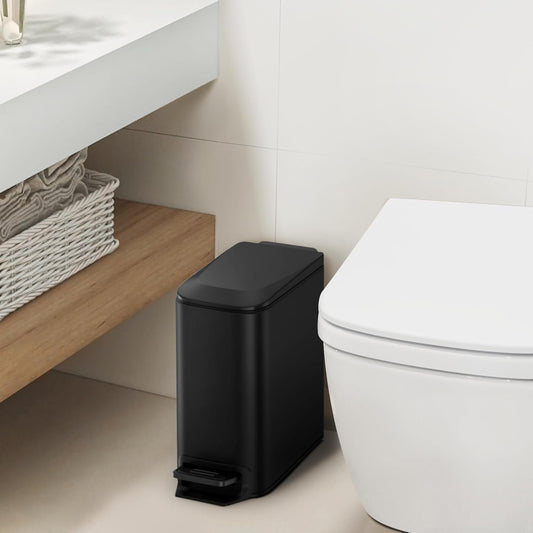 Cesun Small Bathroom Trash Can with Lid Soft Close, Step Pedal, 6 Lite