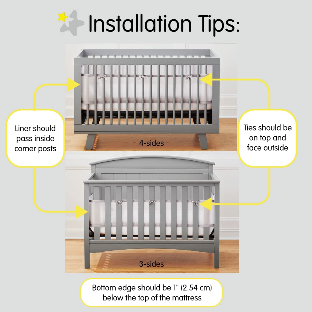 BreathableBaby Breathable Mesh Liner for Full-Size Cribs, Classic 3mm 
