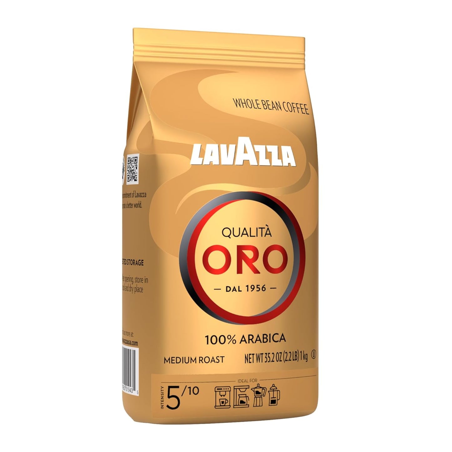 Lavazza QualitÃ Oro Whole Bean Blend, Medium Roast, 2.2 Pound (Pack of