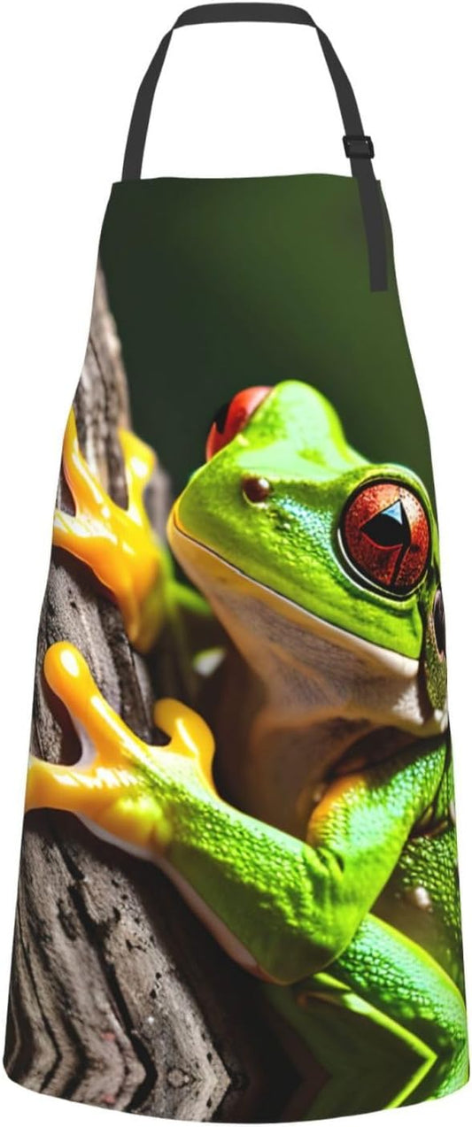 Tree Frog Baby print Waterproof chef's apron with pocket apron for kitchen cooking baking barbecue and gardening