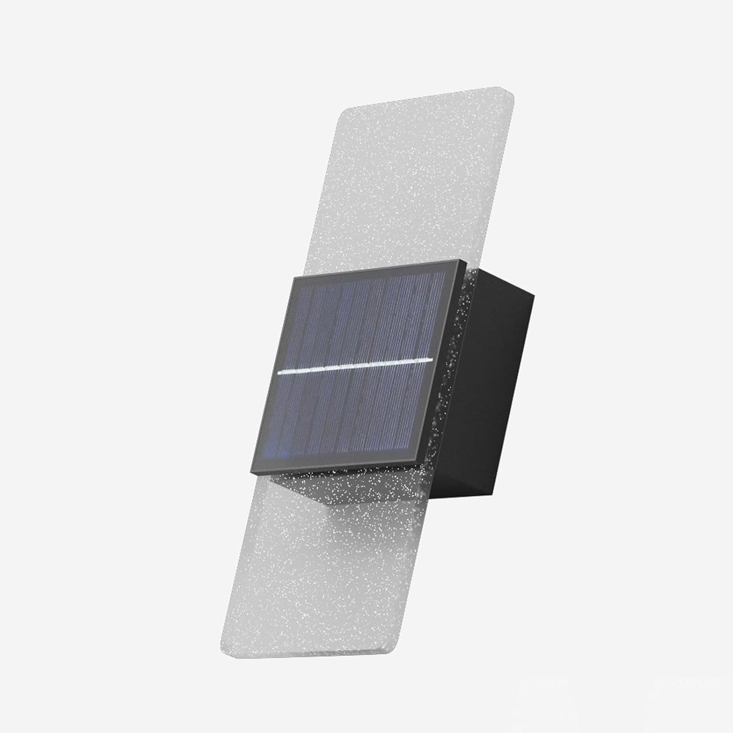 Solar Wall Lamp Outdoor, Modern Up Down Exterior Light with Acrylic Panel, IP65 Waterproof Wireless LED Stainless Steel Fixture for Porch Patio Villa Yard Garden Gate Path Cottage