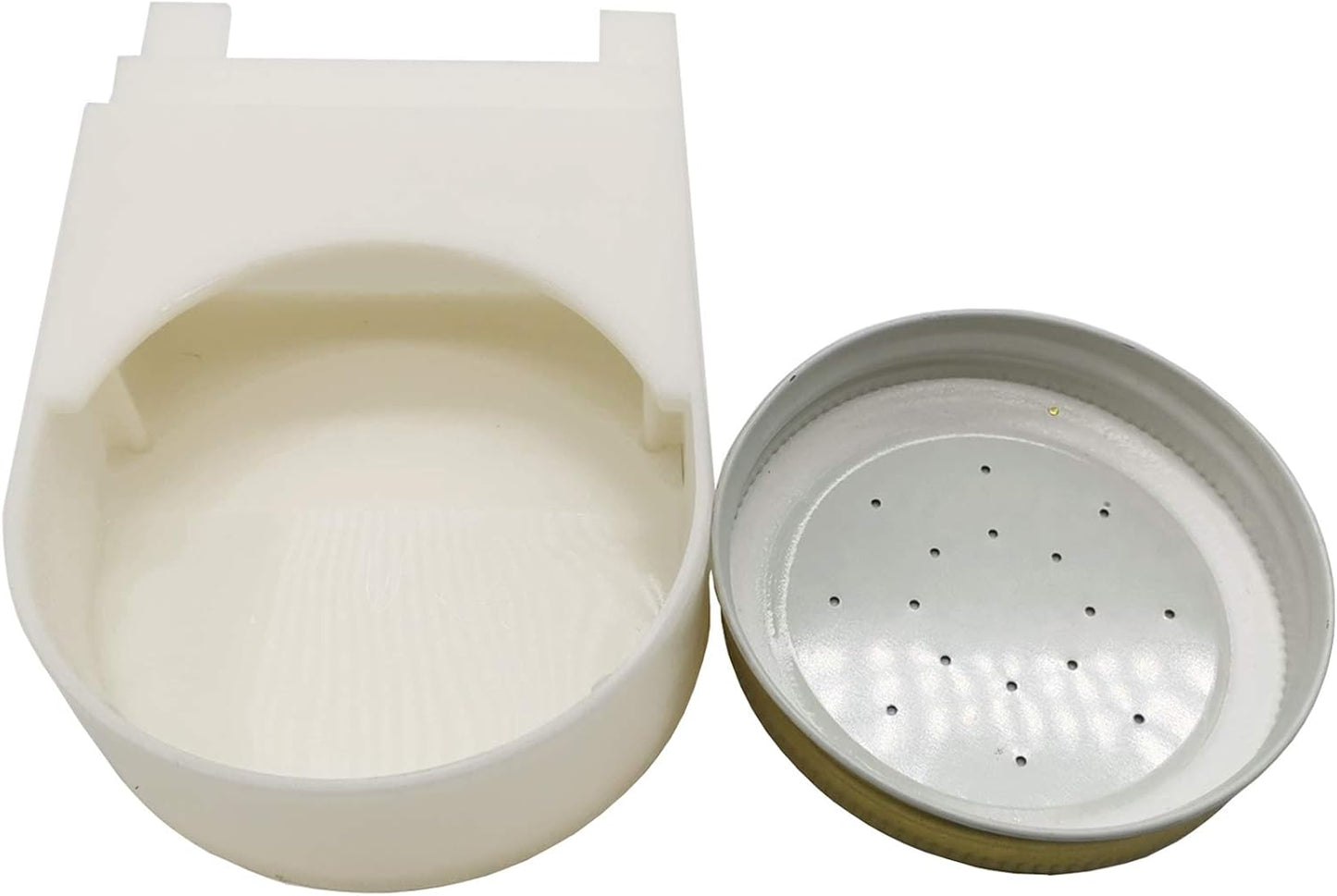 TIHOOD 4 Pack White Beehive Entrance Feeder with Lids, Easy Water Injection, Extended Tray, Sturdy Plastic, Fits Most Small Mouth Canning Feeder and Waterer