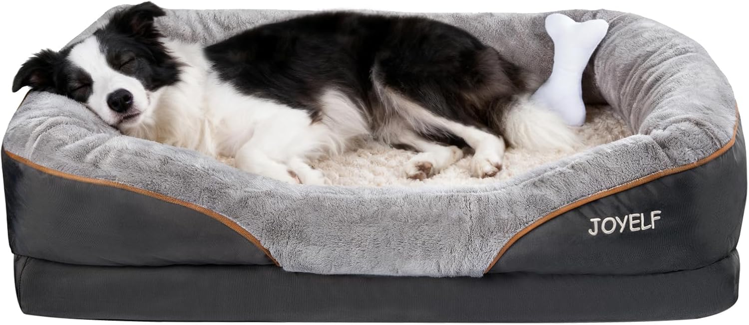 JOYELF Large Memory Foam Dog Bed, Orthopedic Dog Bed & Sofa with Remov