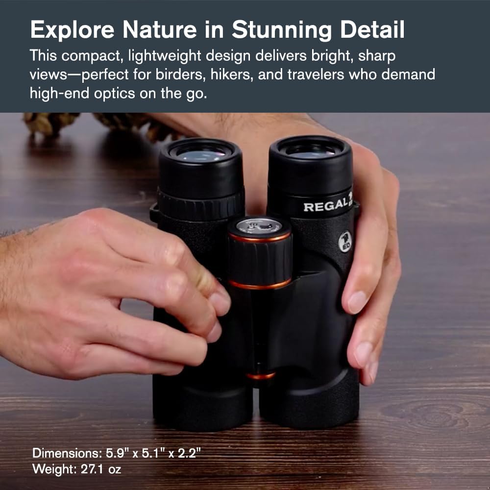 Celestron – Regal ED 8x42 Binoculars – Premium Optics for Birding, Hunting & Outdoor Use – Phase & Dielectric Coated BaK-4 Prisms – Fully Multi-Coated Glass – 4.9 ft Close Focus
