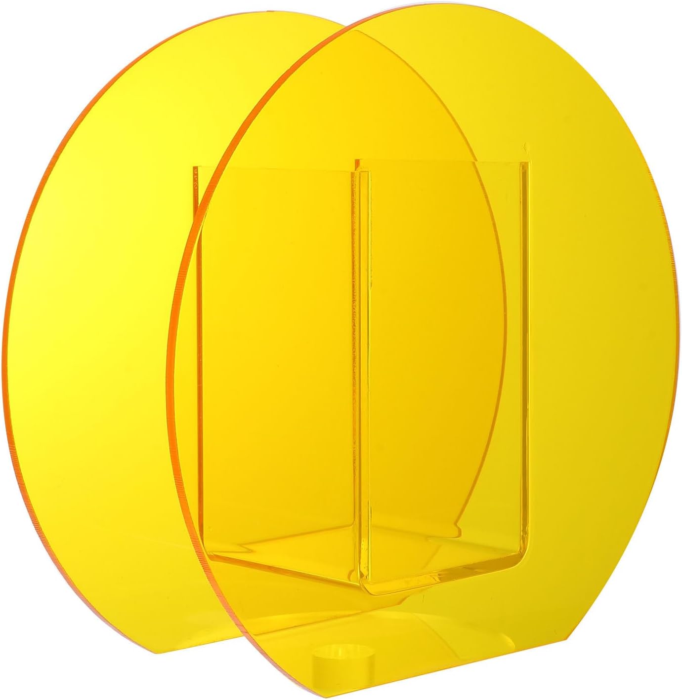 FAVOMOTO Acrylic Hydroponic Plant Vase Nordic Geometric Flower Arrangement Bottle Round Warm Orange Home Office Decor