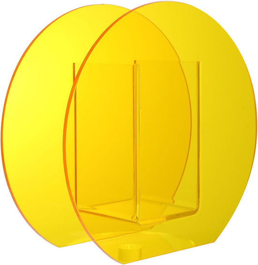 FAVOMOTO Acrylic Hydroponic Plant Vase Nordic Geometric Flower Arrangement Bottle Round Warm Orange Home Office Decor