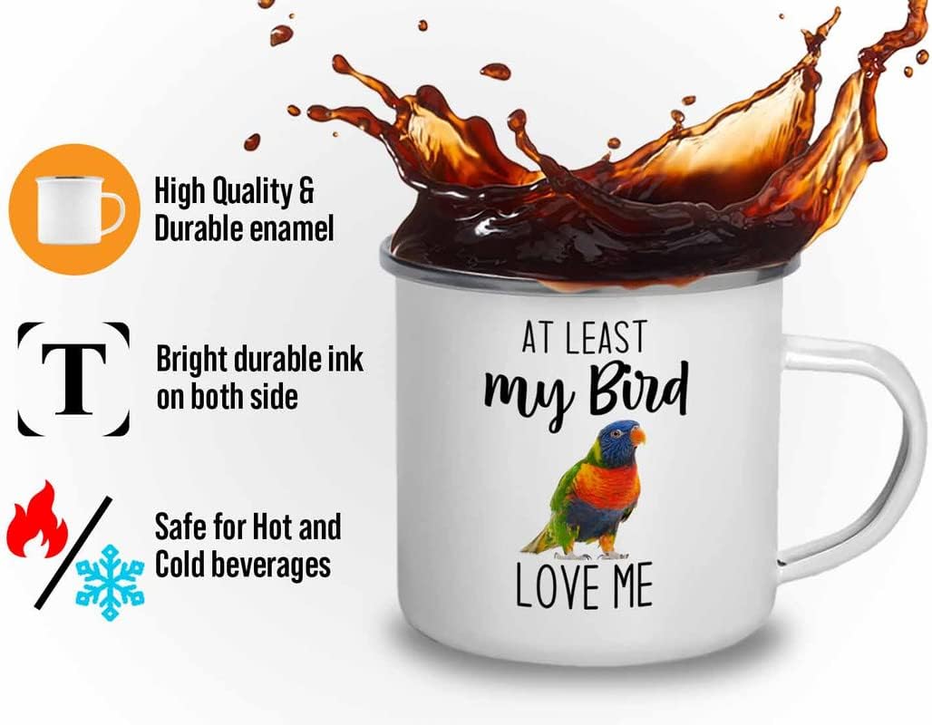 Bird Lover Camper Mug 12oz - Bird loves me - Hummingbird Nest Cage Par