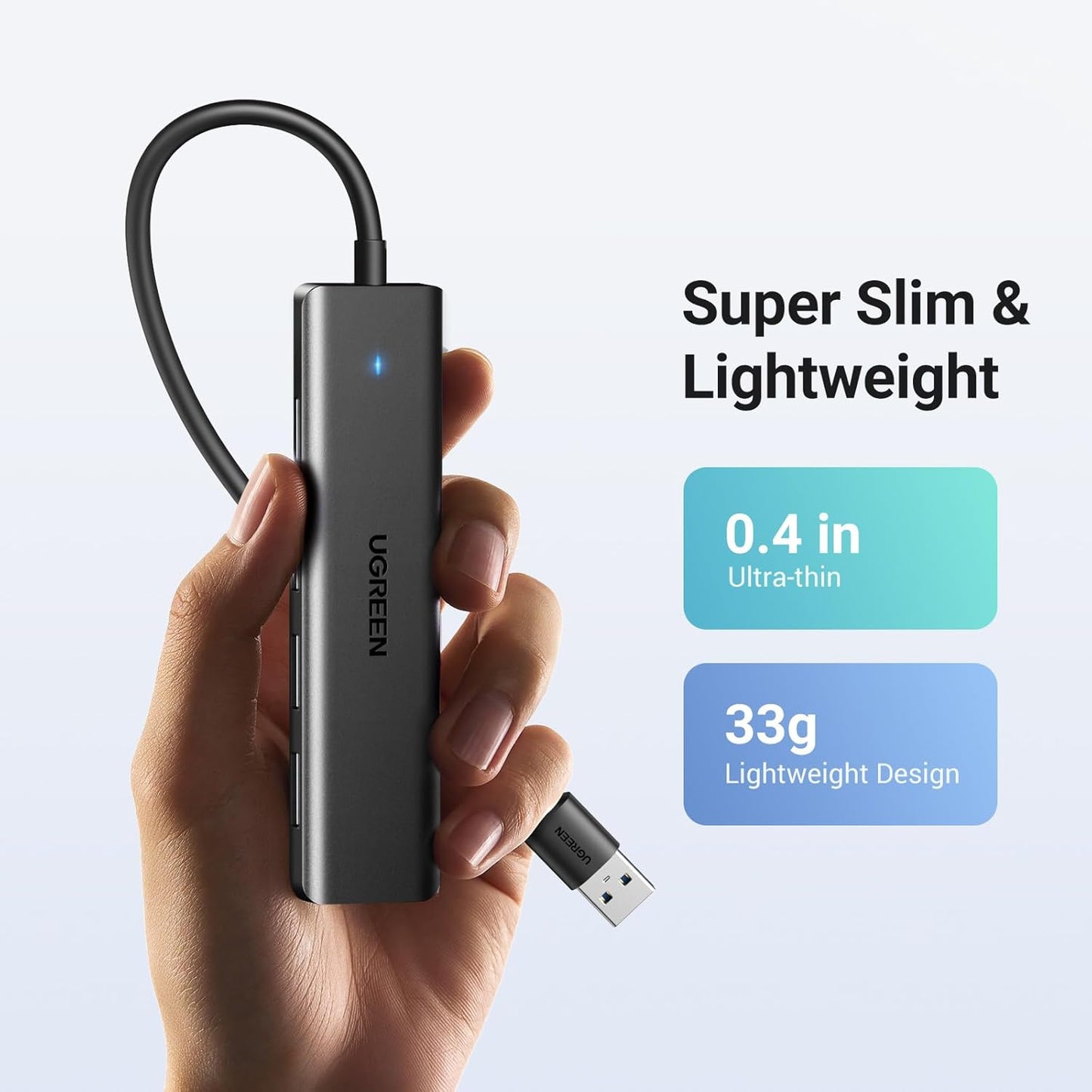 UGREEN USB 3.0 Hub, 4 Ports USB A Splitter Ultra-Slim USB Expander for