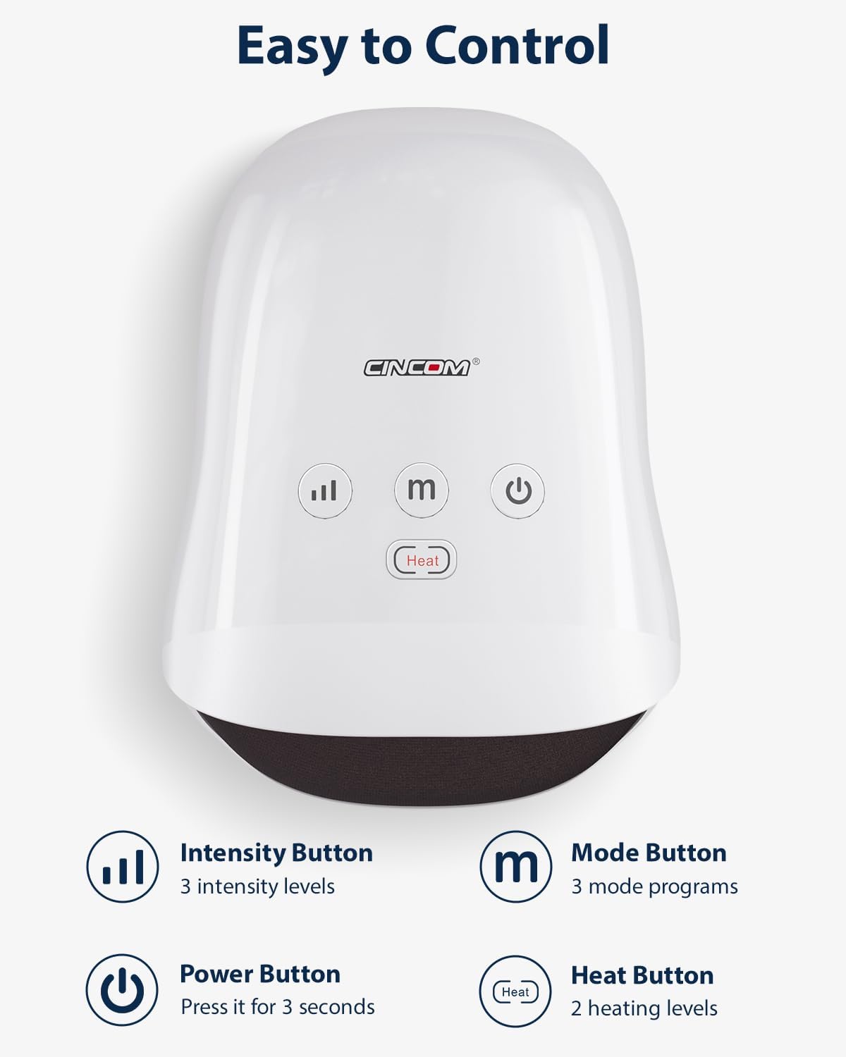 CINCOM Hand Massager - Cordless Hand Massager with Heat and Compressio
