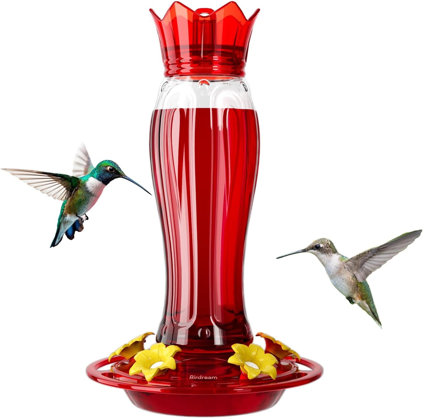 Birdream 2026 Upgraded Hummingbird Feeders for Outdoors, 15oz Hanging Hummingbird Feeders Ant Proof, Easy to Clean and Maintain, Gift for Bird Lover, Red (1 Pack)
