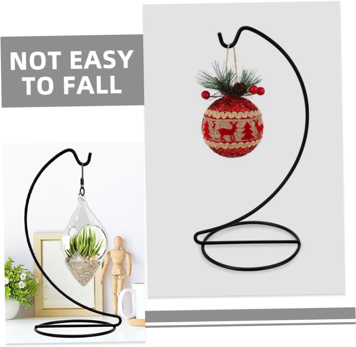 PRETYZOOM 3pcs Ornament Stands Glass Globe Display Holders Craft Hook Stands for Homes Offices Schools