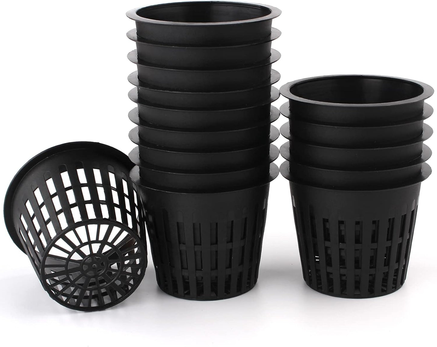 Garden Plastic Net Cups Pots Fits in 3 Inch Holes for Hydroponics, Set of 15