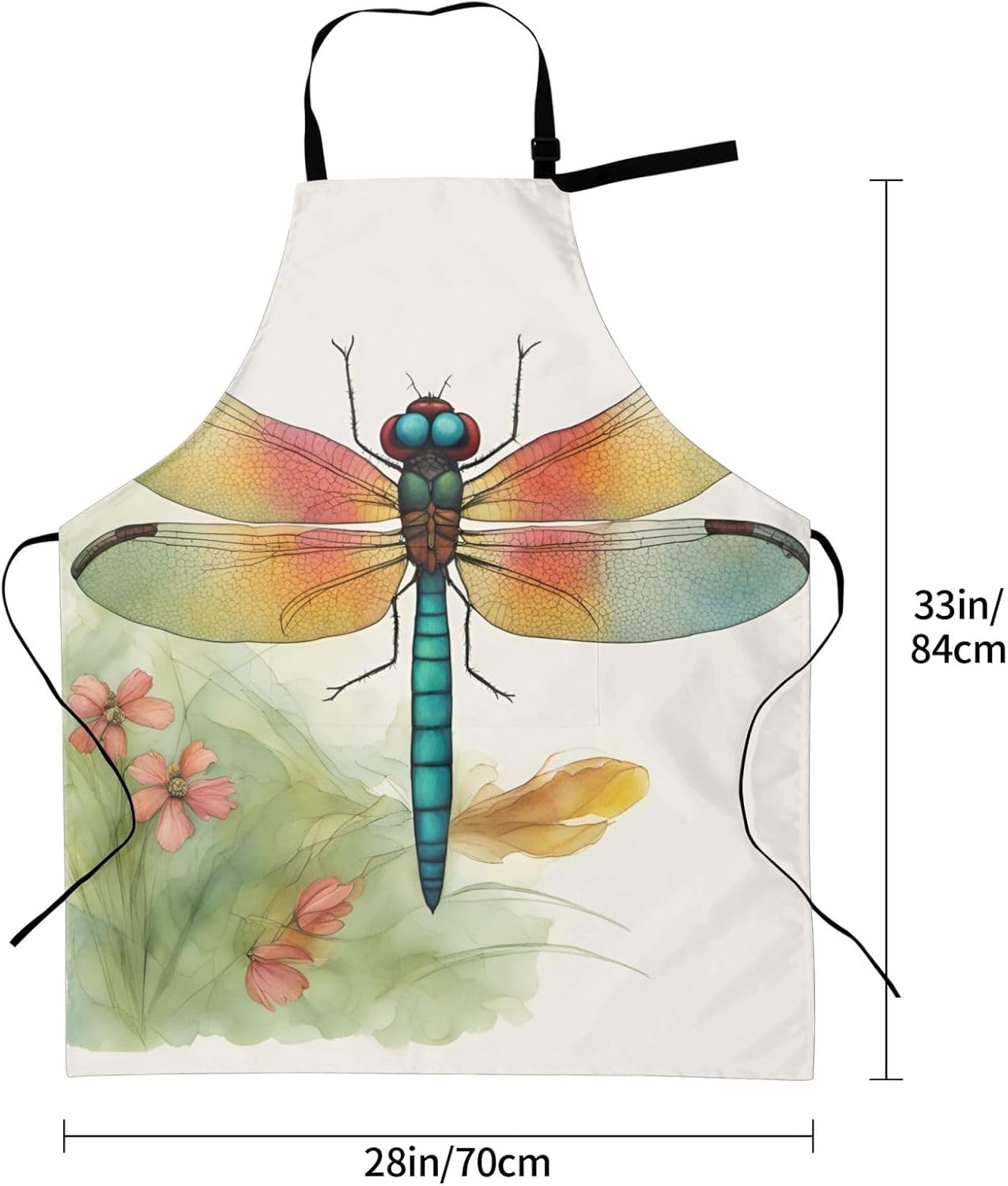 Colorful Dragonfly 1 print Waterproof chef's apron with pocket apron f