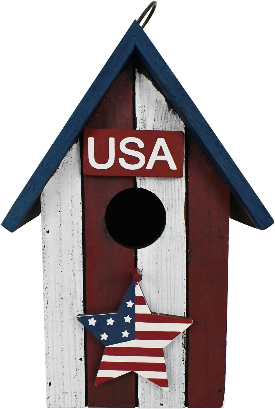Morning View Patriotic Bird Houses for Outside Wooden Hanging Birdhouse Decorative American Spring for July 4th Memorial Day Yard Garden Patio Outdoor Small Birds Bluebird (USA)