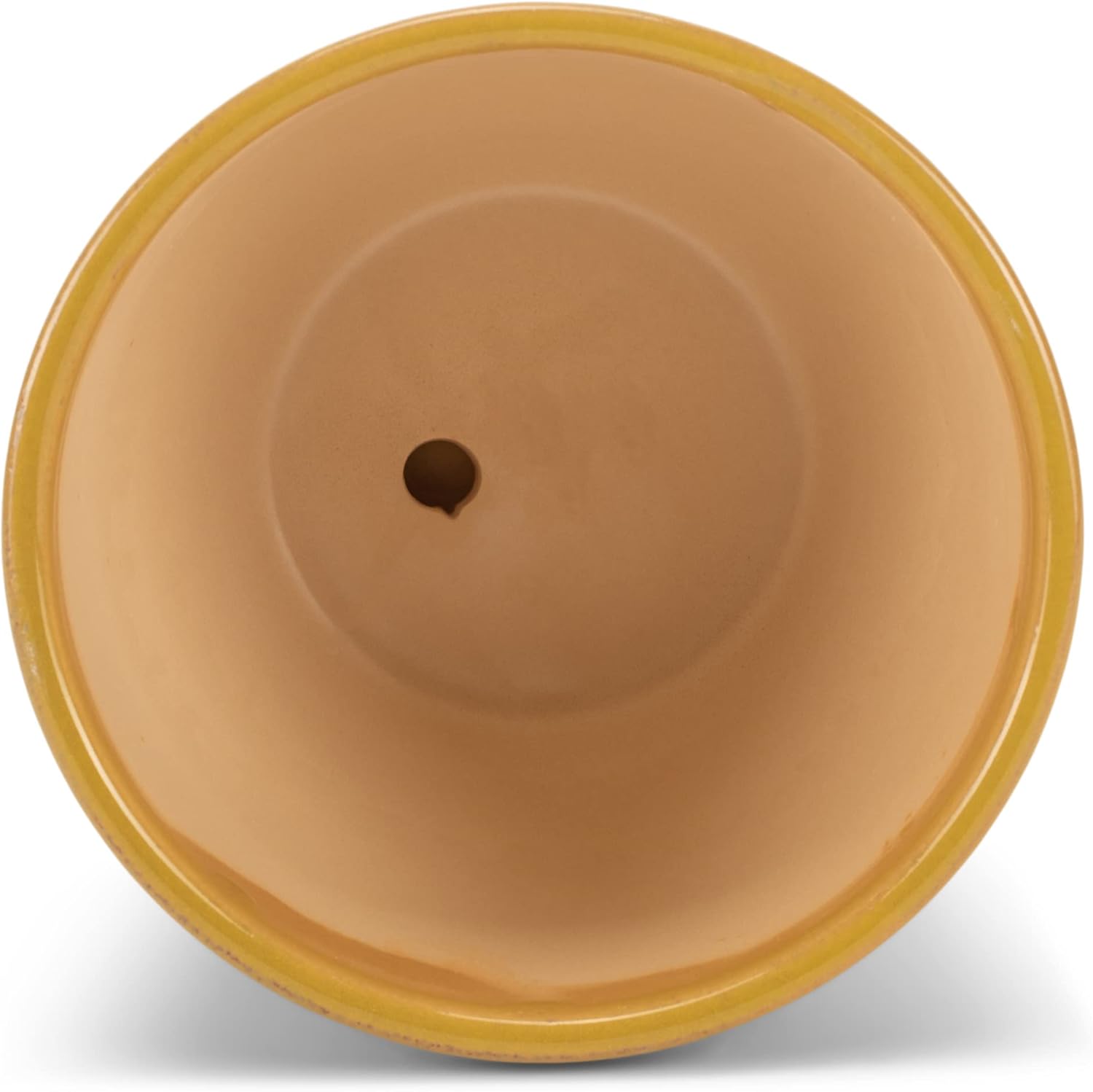 Napco Honeycomb Yellow 4.75 Inch Ceramic Flower Pot Planter with Sauce