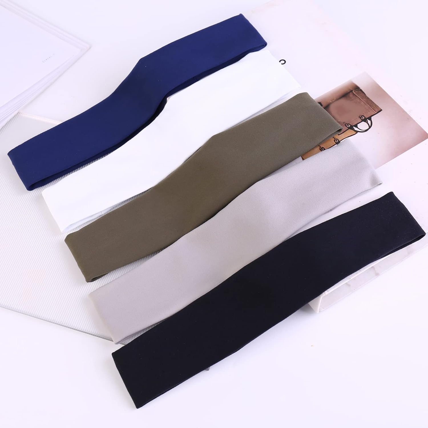Sports Headbands for Men (5 Pack),Moisture Wicking Workout Headband, S