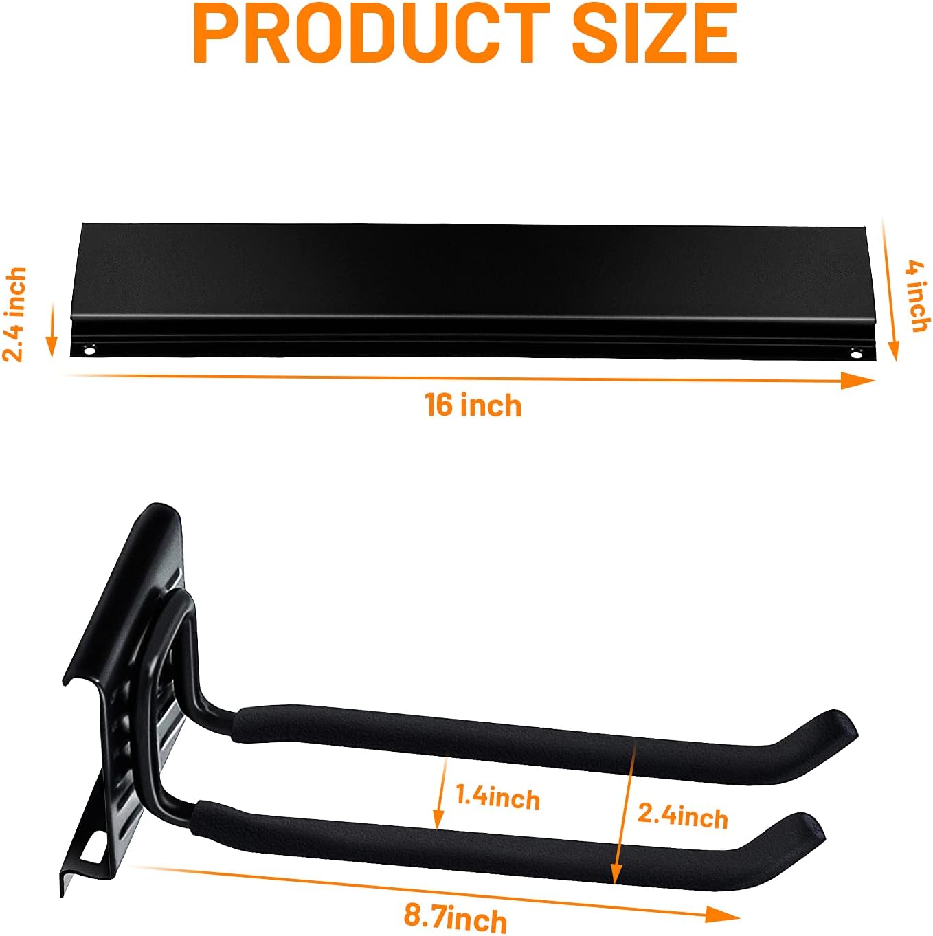 Wallmaster Garage Storage Organization Wall Mount, Garden Tool Rack Or