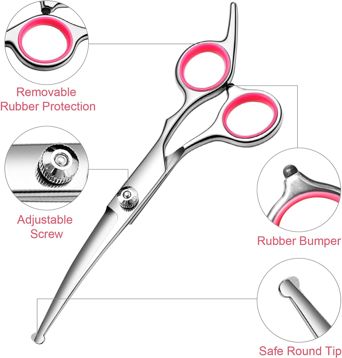 Dog Grooming Scissors with Safety Round Tips Stainless Steel Professio