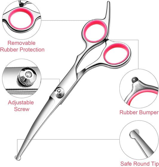 Dog Grooming Scissors with Safety Round Tips Stainless Steel Professio