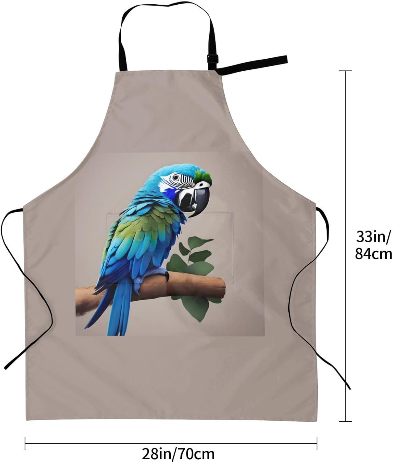Blue Parrot Hugging 1 print Waterproof chef's apron with pocket apron for kitchen cooking baking barbecue and gardening