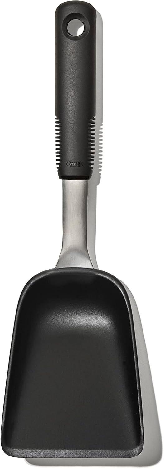 OXO Good Grips Sheet Pan Roasting Scoop for Vegetables and More, Black