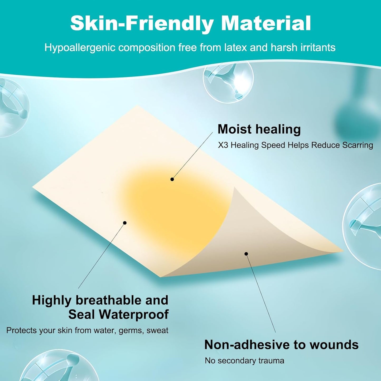 Hydrocolloid Roll for Wound Care, Hydrocolloid Bandages with Self-Adhe