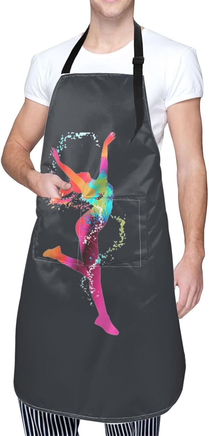 Color Woman print Waterproof apron with pocket adjustable cooking apron for adult kitchen bibs to bake