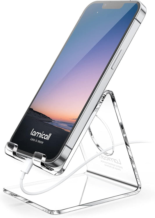 Lamicall Cell Phone Stand, Desk Accessories - Clear Office Cell Phone 