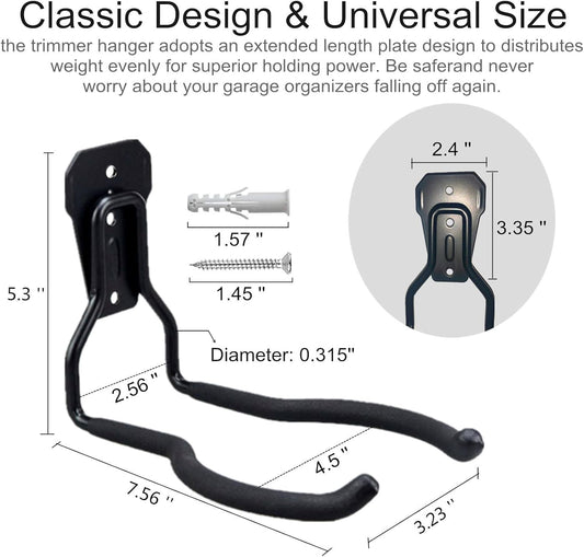GS Alderaul Garden Power Tool Hanger, String Trimmer Bracket, Weedeater Hanger for Garage Wall, Weed Trimmer Wall Mount, Weed Wacker Storage Hook for Brush Cutter