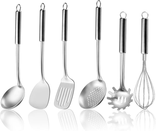6-Piece Kitchen Cooking Utensils Set, Stainless Steel Kitchen Utensils