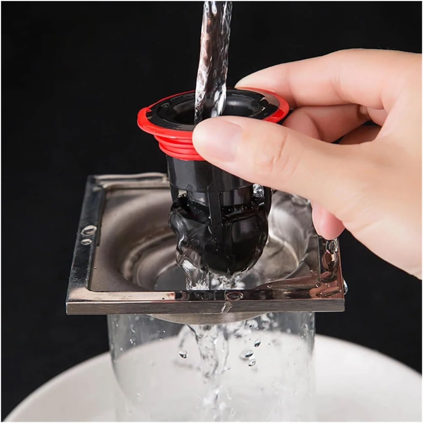 Deodorant Drain Core Toilet Bathroom Floor Drainer Inner Core Sewer Pest Control Silicone Anti-Odor Artifact Water Seal(Black)