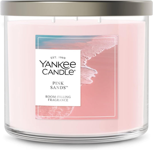 Yankee Candle Pink Sands, Scented Candle, 14.5oz 3-Wick Candle Jar with up to 40 Hours Burn Time