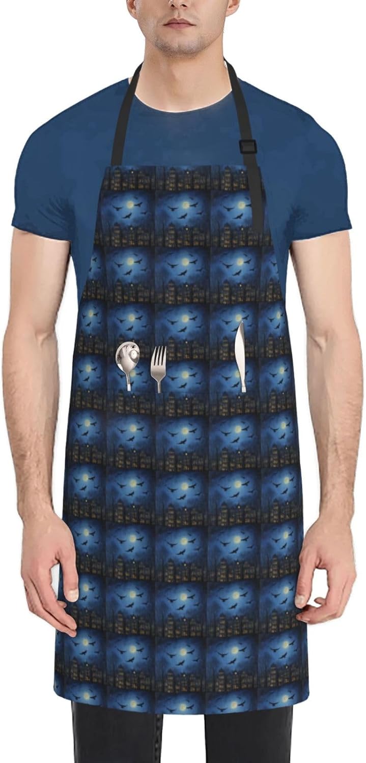 YANYU Night Sky Print 28x33 In Kitchen Apron Stylish Chef Apron with P