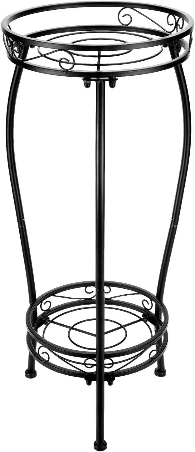 Plant Stand Indoor Outdoor 2 Tier 26.8" Tall Metal Potted Holder Flowe