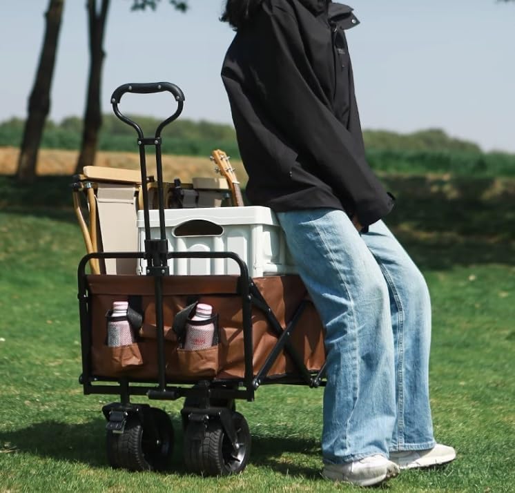Collapsible Wagon Cart with Wheels Foldable Folding Wagons Carts Silen