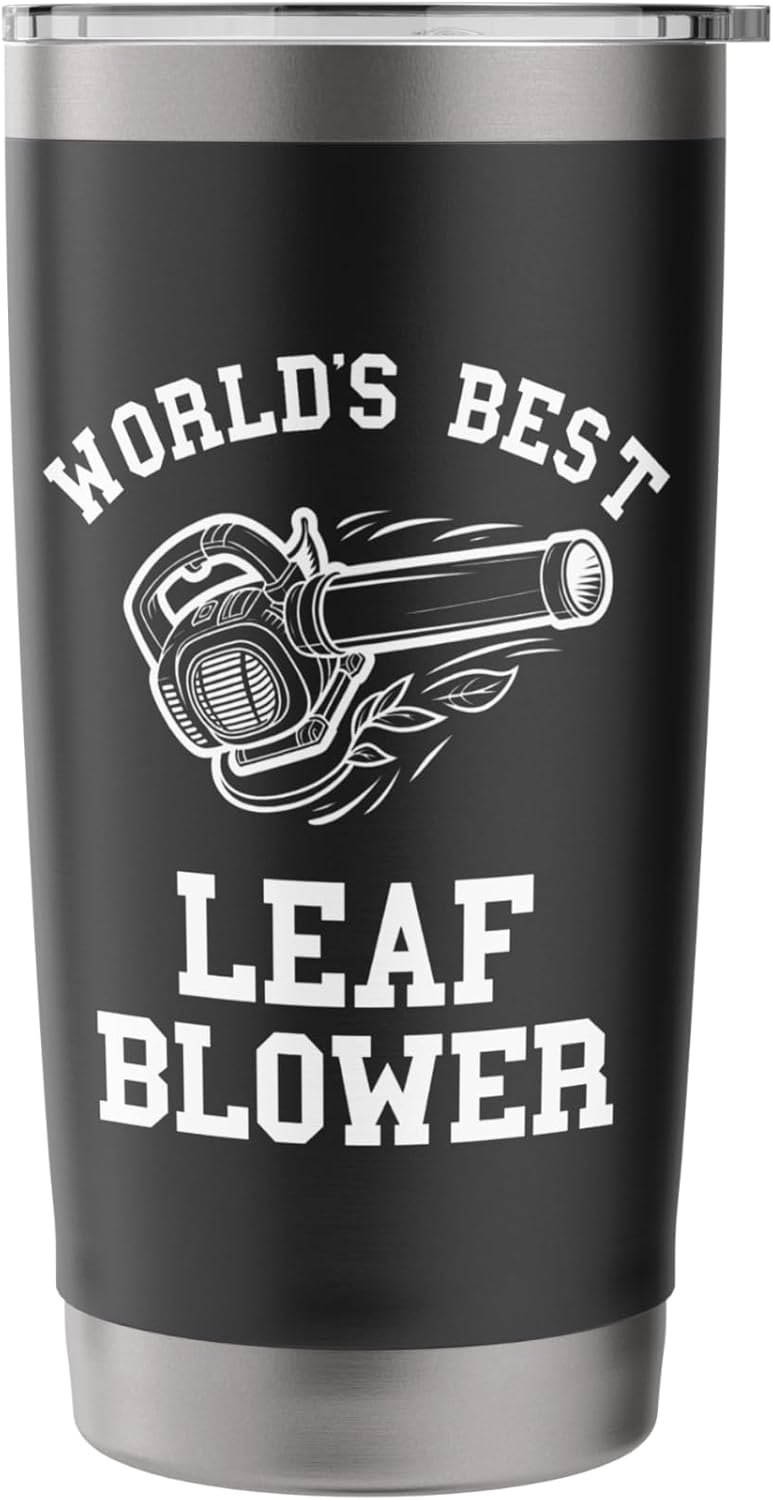 Leaf Blower Mens Funny Kids Lawn Care Yard Leaves Landscaper Stainless Steel Insulated Tumbler
