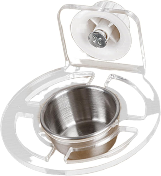 Bird Feeders Antiskid Stand Stainless Steel Bowls Acrylic Parakeets Feeders for Lovebirds and Budgies